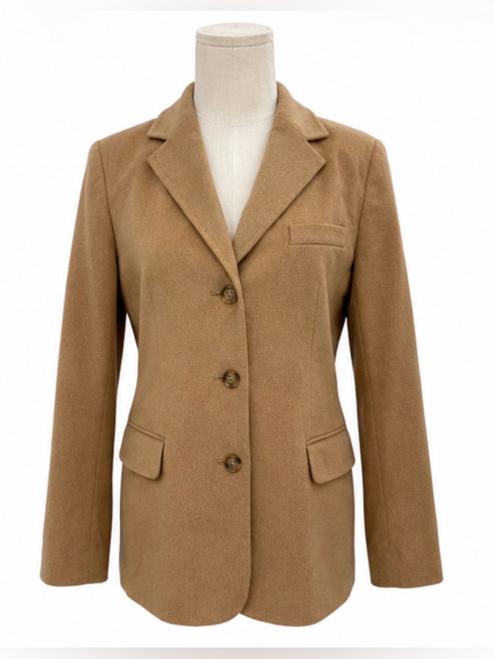 L.L.Bean Camel Brown Tailored Wool Cashmere Blazer – Size 12 Petite